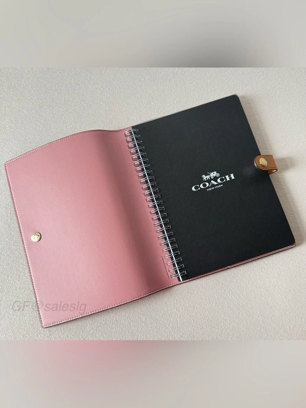 NWT Coach Notebook In Signature Canvas Powder pink/Gold CEA49